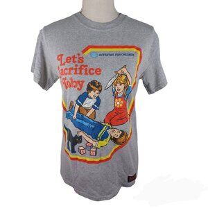 Steven Rhodes T-Shirt Small Gray "Lets Sacrifice Toby" **DISTRESSED VINYL PRINT*